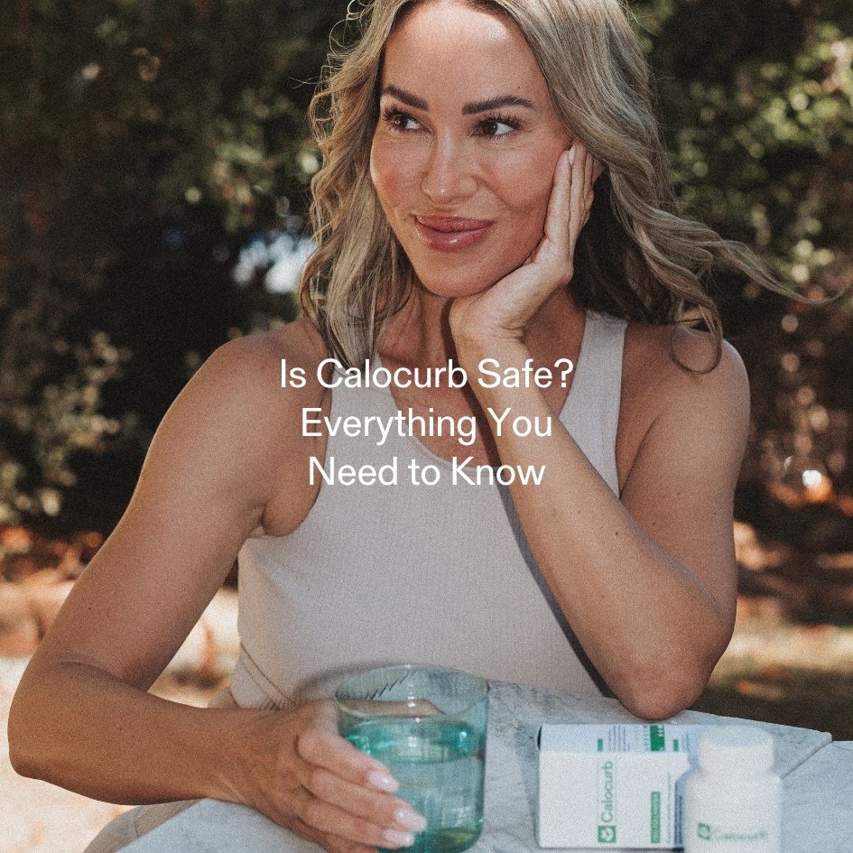 Woman smiling as she's about to take her GLP-1 support capsule